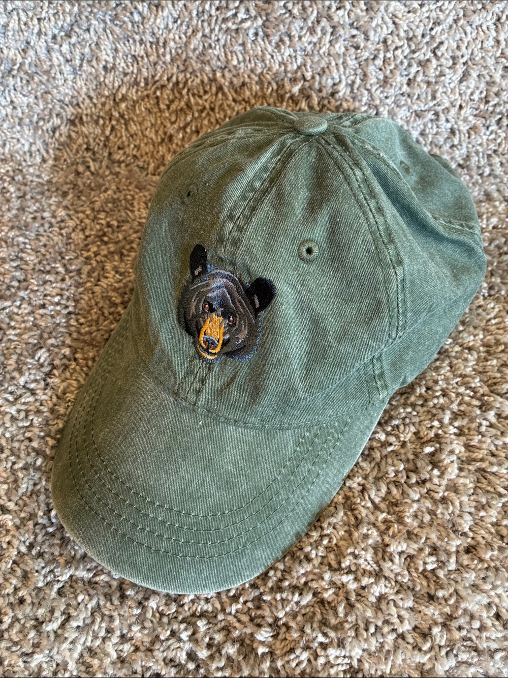 Blue Ridge Parkway Black Bear Olive Green Cap